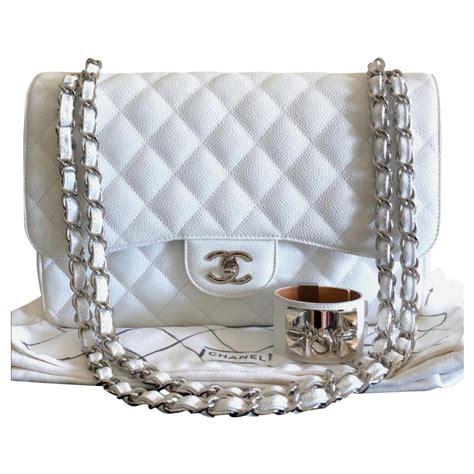 classic chanel white bag|classic Chanel bag price.